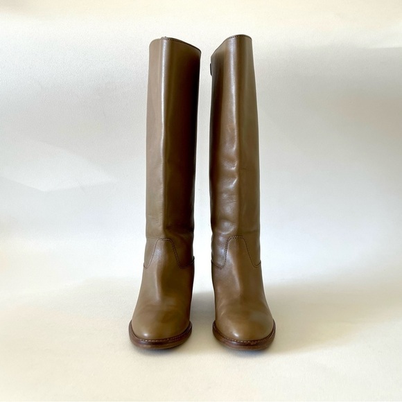 J. Crew Field Boots Riding Leather Equestrian Classic Minimalist Olive Green 6 - Picture 5 of 14